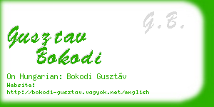 gusztav bokodi business card